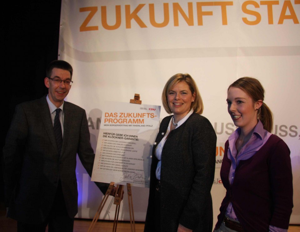 Julia Klckner, Martin Hahn und Ellen Demuth haben in Ransbach Baumbach das Wahlprogramm mitverabschiedet